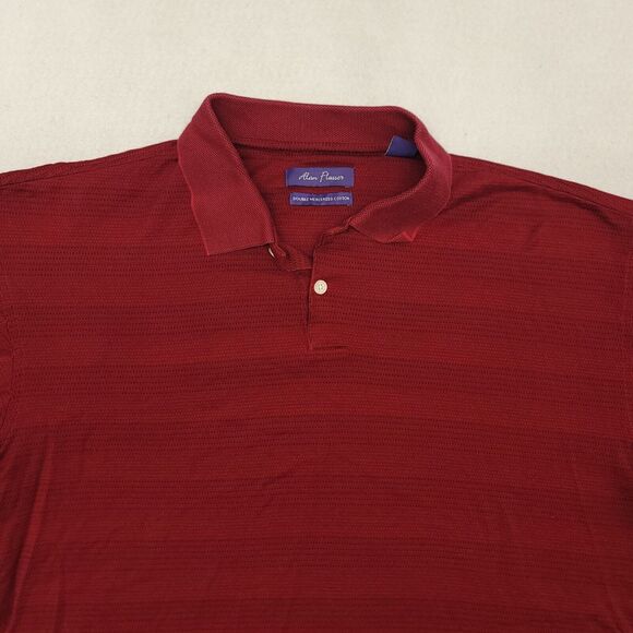 Alan Flusser Casual Short Sleeve Collared Polo Shirt Adult Mens Size Large L Red - Picture 1 of 11